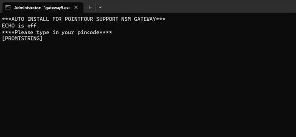 Authentication screen
